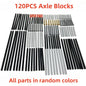 120PCS MOC Technology Blocks Plastic Axle Sticks Compatible with Various Models