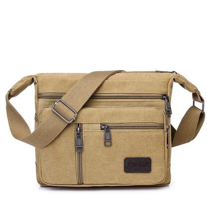 Men's Canvas Shoulder Bag Crossbody Tote Travel Messenger Fashion Handbag