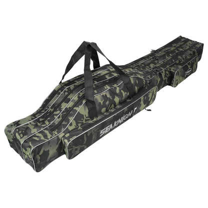 Fishing Rod Bag Portable 3-Layer Foldable Storage Case for Reel Tackle Gear