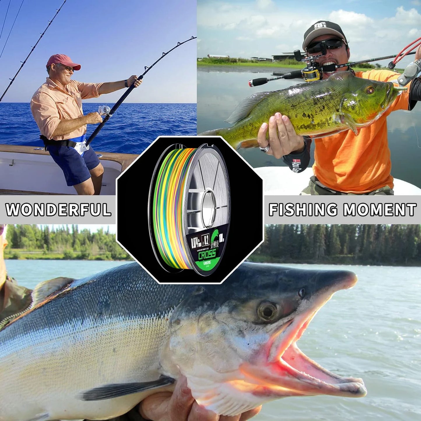 300M Braided PE Fishing Line 4 Strands Multifilament Carp Sea Fishing