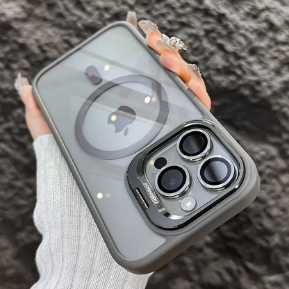 Clear Shockproof Ring Stand Case for iPhone 11-16 Pro Max Lens Protection