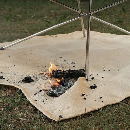 Outdoor Camping Fireproof Cloth BBQ Insulation Mat Flame Retardant Fiberglass Pad