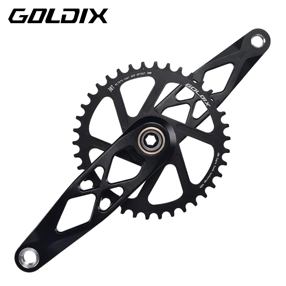 Goldix Narrow Wide Crankset 175mm MTB Square Taper Aluminum Bike Crank