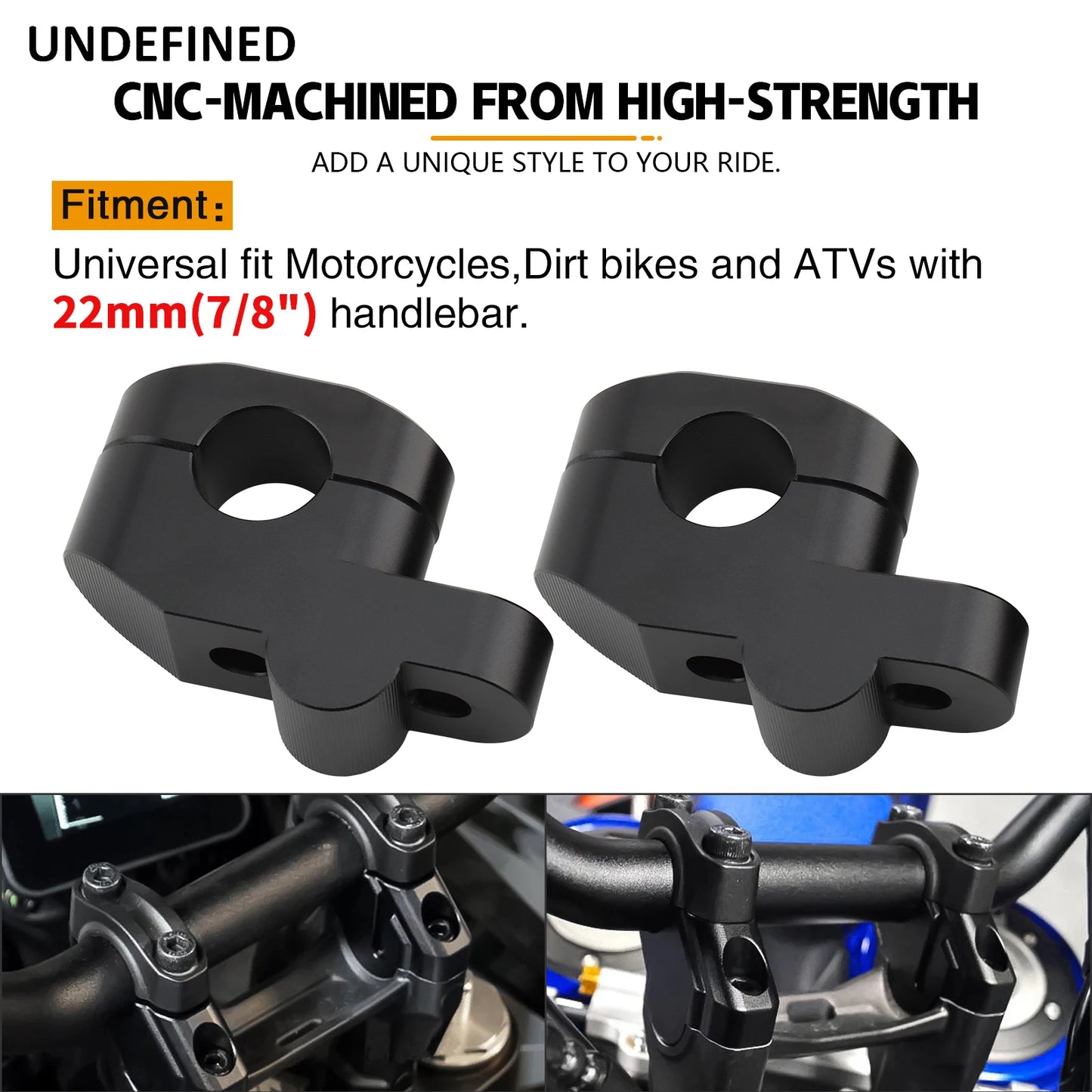 22mm 25mm 28mm Motorcycle Handlebar Riser Extension Back Moved For BMW Honda ATV