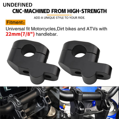 22mm 25mm 28mm Motorcycle Handlebar Riser Extension Back Moved For BMW Honda ATV