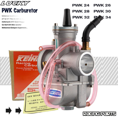 Keihin PWK 24/26/28/30/32/34mm Carburetor for 2T/4T Scooter, ATV, Dirt Bike, Enduro Motocross