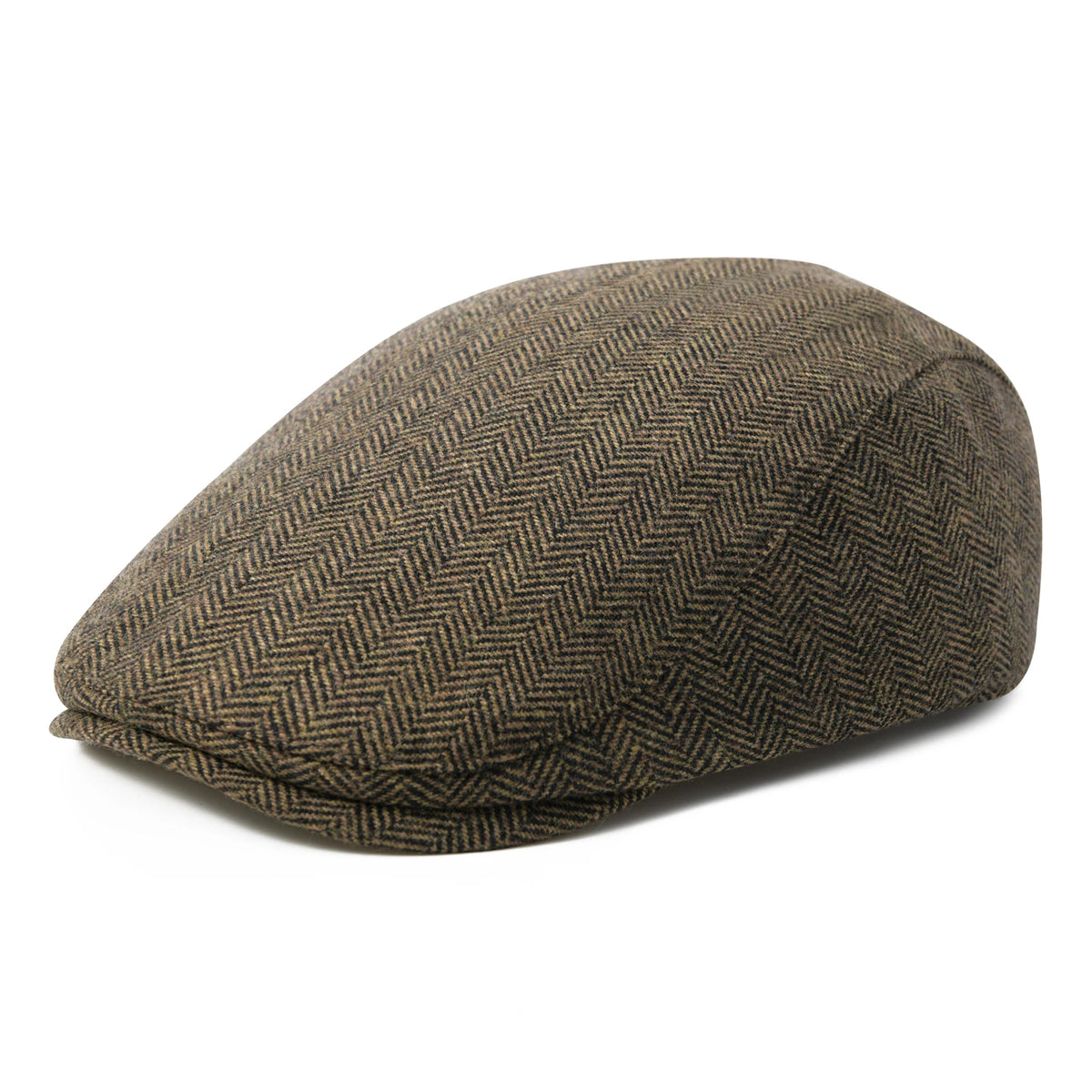 Men's Herringbone Newsboy Hat Wool Blend Flat Cap Gatsby Style