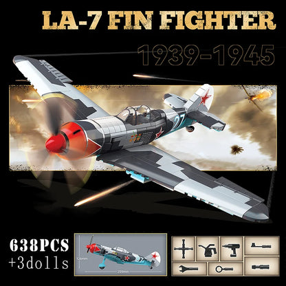 WW2 P-51 Mustang Fighter Plane Building Blocks Aircraft Brick Model Toy Set