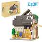 Cada LED City Japanese Street View Bricks Shop LED Japanese Steamed Bun House Architecture Building Blocks Summer Cafe Toys-EXPROTAS