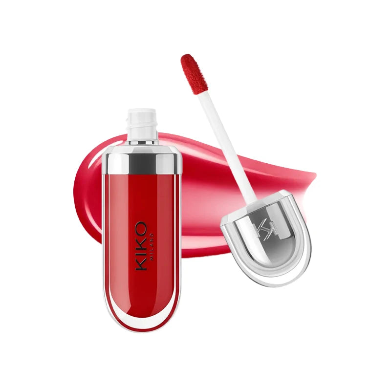 Kiko 3D Mirror Lip Gloss Waterproof Non-Stick Red Shiny Lip Glaze 6.5ml
