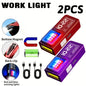 Mini LED Work Light USB Rechargeable COB Flashlight Magnetic Torch EDC