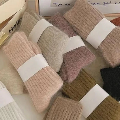 Winter Cashmere Wool Socks Women Thick Thermal Long Warm Boot Sox