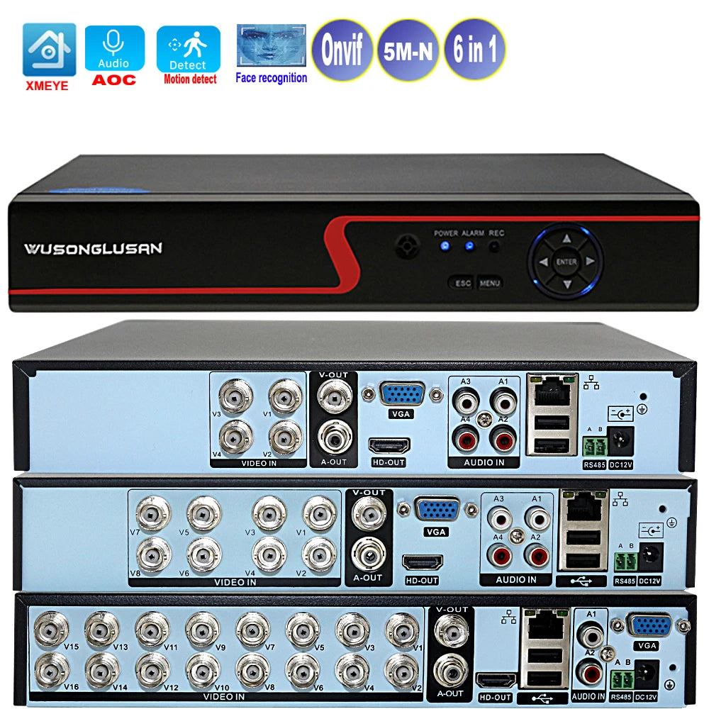 XMeye DVR NVR Recorder | 5MP-N 4/8/16CH 1080P CCTV Audio Coax Motion Detect