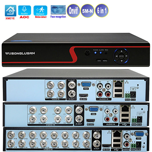 XMeye DVR NVR Recorder | 5MP-N 4/8/16CH 1080P CCTV Audio Coax Motion Detect