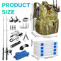 Fishing Tackle Bag 45L Backpack with Cooler & Rod Holders Waterproof Gear