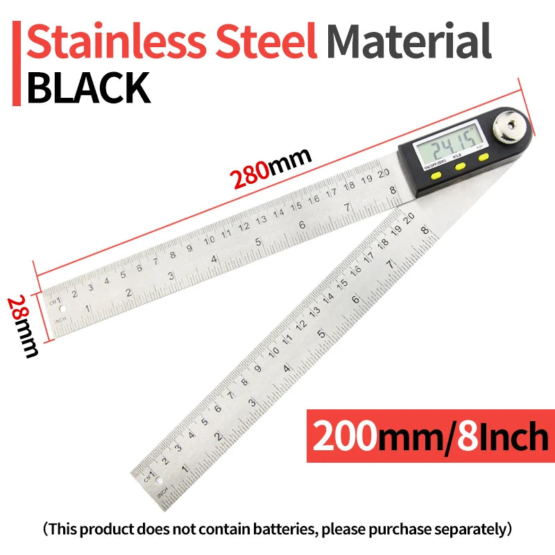 Digital Protractor Angle Finder 360° Gauge Ruler Tool for Woodworking
