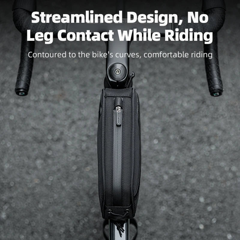 ROCKBROS 1.3L Waterproof Frame Tube Bag Portable MTB Road Bike Pannier with Jack