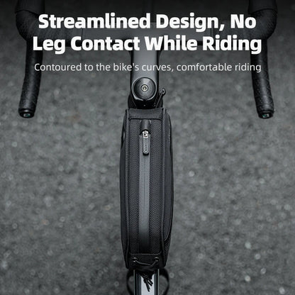 ROCKBROS 1.3L Waterproof Frame Tube Bag Portable MTB Road Bike Pannier with Jack