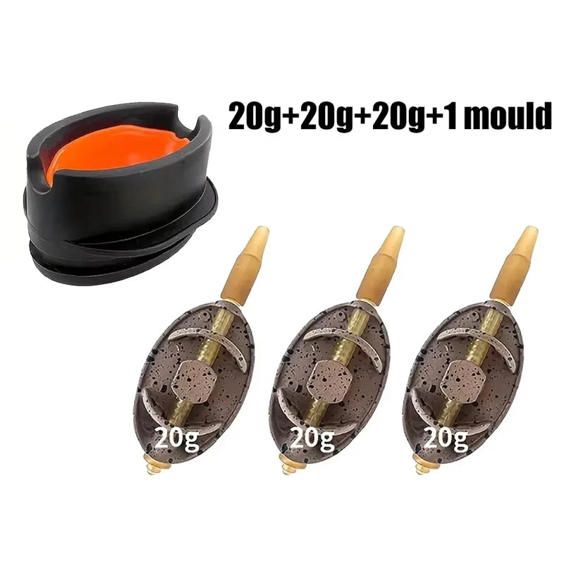 Carp Fishing Method Feeder Kit Quick Release Mould Zinc Alloy Weights Rig Set