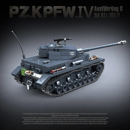 WW2 German Panther Panzer IV Tiger I Tank Building Blocks Military Brick Set