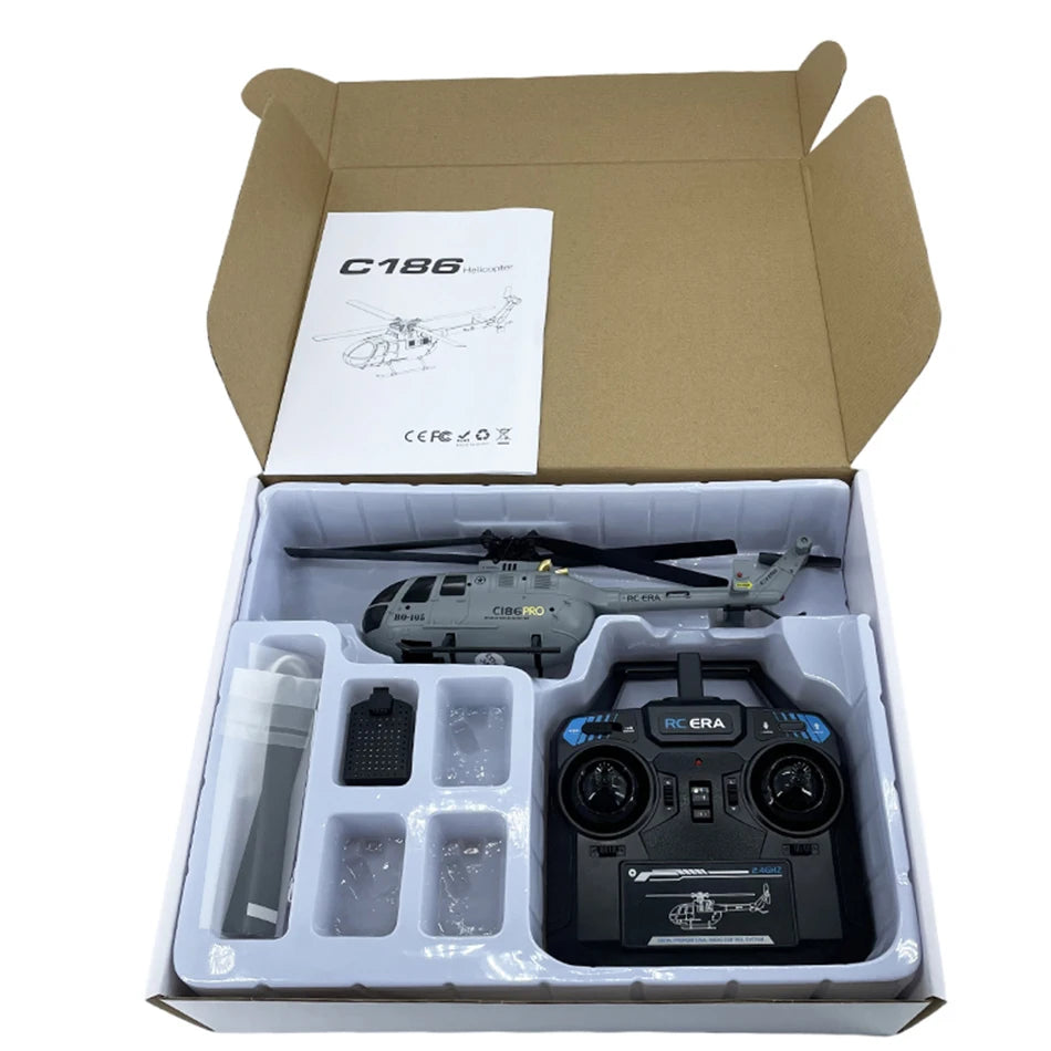 C186 Pro B105 2.4G RTF RC Helicopter, 4 Propellers, 6-Axis Gyro, Remote Control-EXPROTAS
