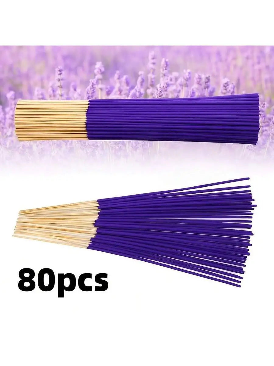 80Pcs Incense Sticks Lavender Fragrance for Families Yoga and Gifts