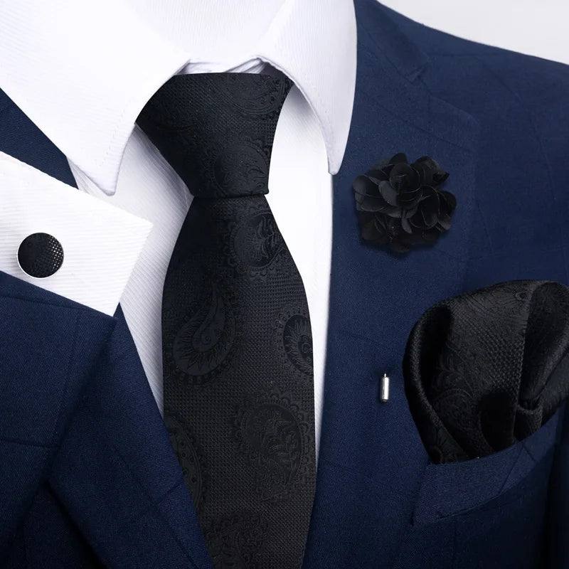 Men's Pocket Square Cufflink Tie Set Wedding Accessories by EXPROTAS