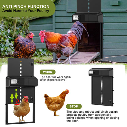 Auto Chicken Coop Door | Timer-Operated Cage Opener with Anti-Pinch Safety