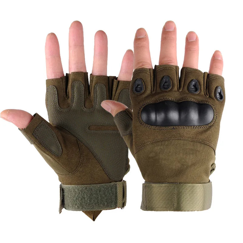 Tactical Finger Gloves Hard Knuckle Half Finger Military Combat Airsoft