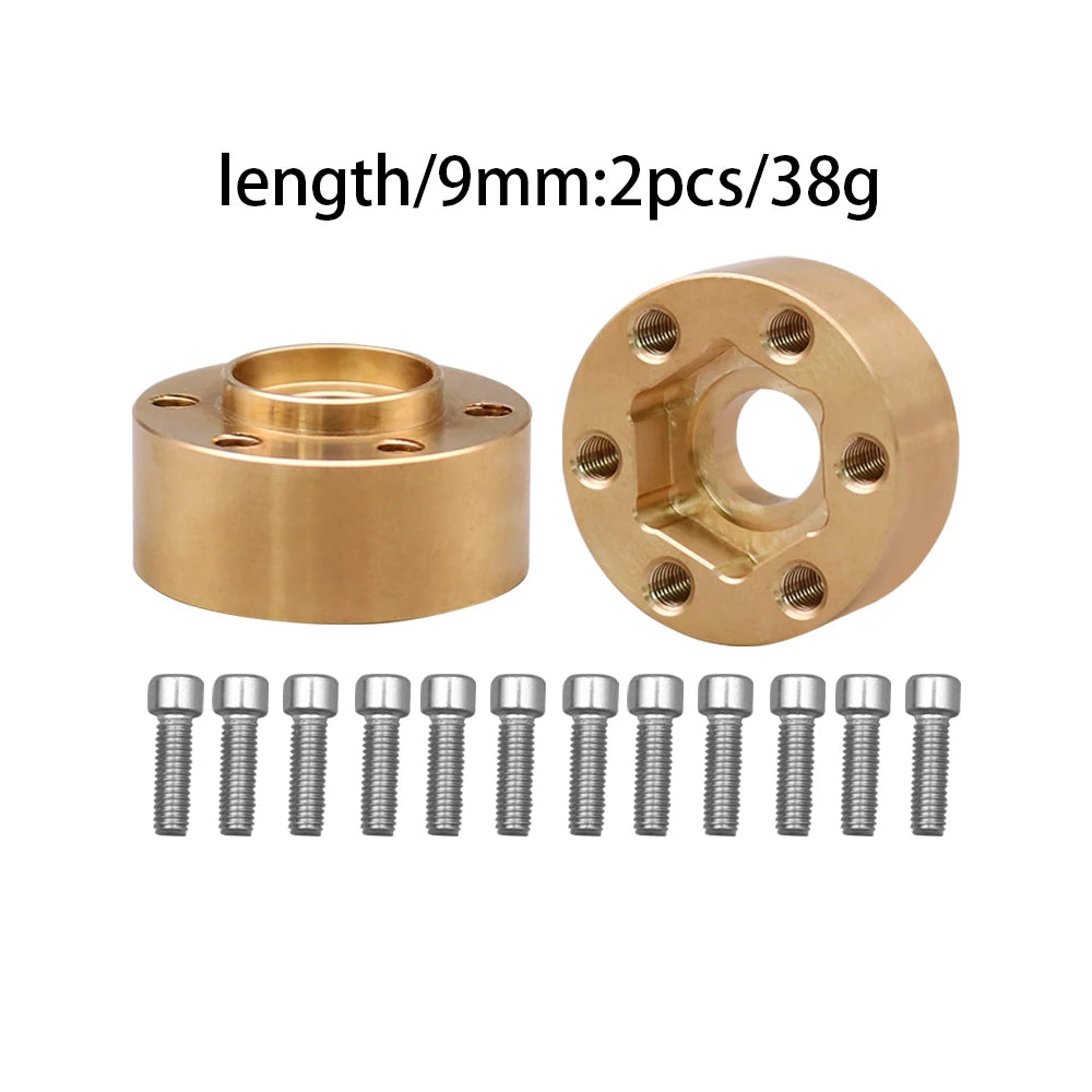 12mm Brass Wheel Weights | Hex Hub Adapter for 1/10 RC SCX10 TRX4 1.9" Rims