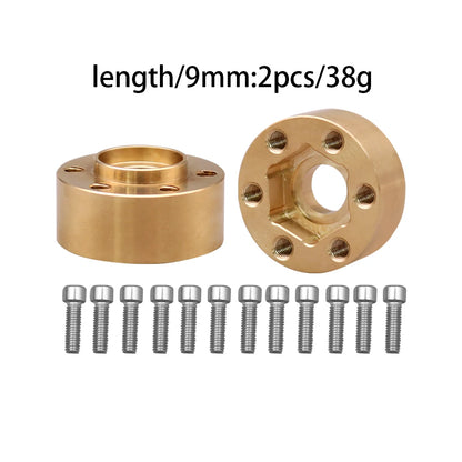 12mm Brass Wheel Weights | Hex Hub Adapter for 1/10 RC SCX10 TRX4 1.9" Rims