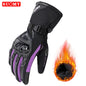SUOMY Winter Motorcycle Gloves Waterproof Warm Pink Purple Riding Gloves for Women