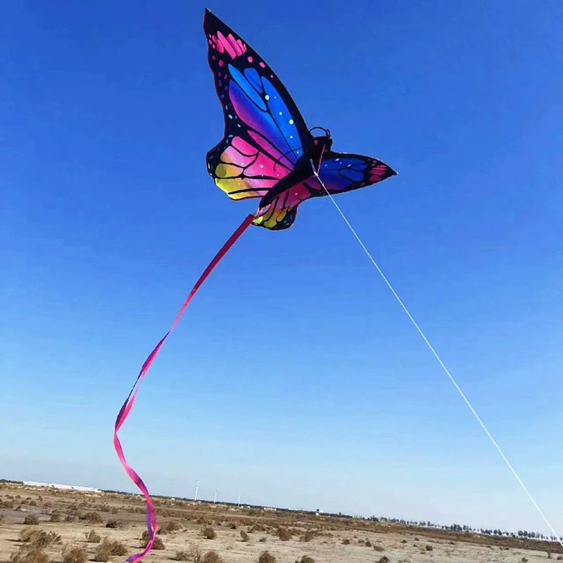 Butterfly Kite 50m Line Beautiful Outdoor Flying Game Activities Colorful