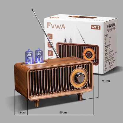 Portable Bluetooth Speaker Retro FM Radio Mini Subwoofer USB Audio Docks