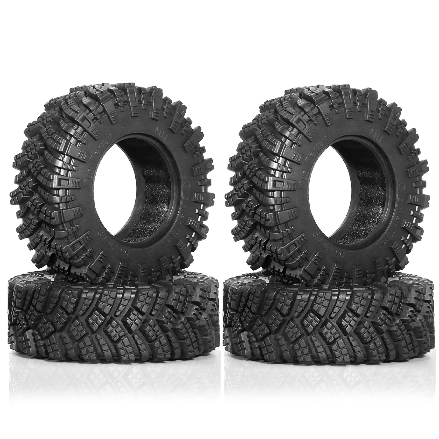 RED SPIDER 1.9 Rubber Tires for 1/10 RC Crawler TRX4 TRX6 Axial SCX10 II III Set