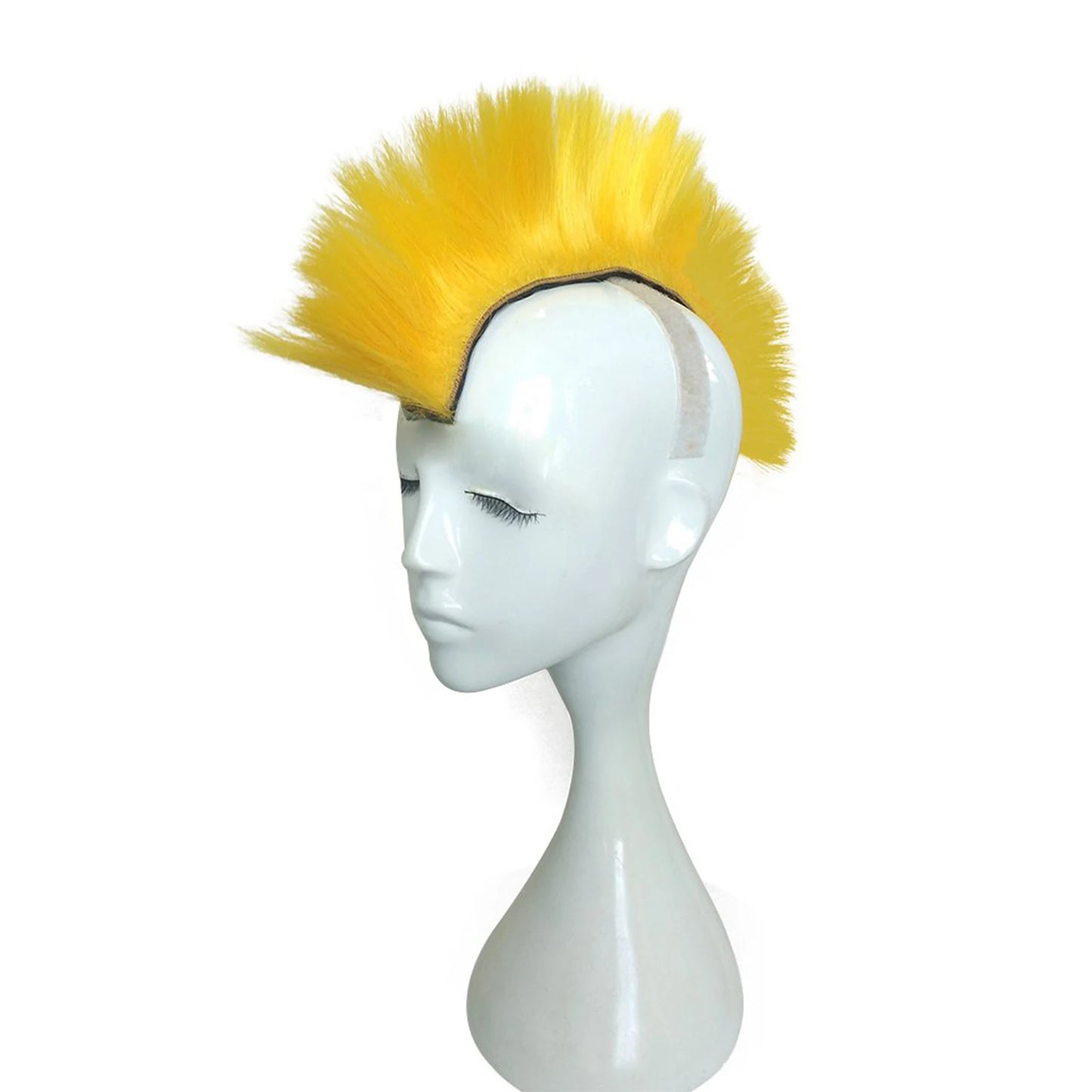 Helmet Mohawk Hair Patches Skinhead Adhesive Wig for Motorcycle Costume