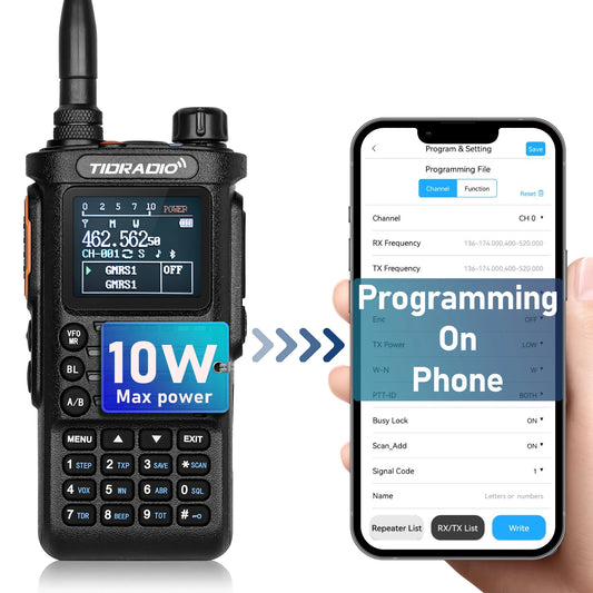 TIDRADIO 2nd Gen TD-H8 10W Professional Walkie Talkie Portable Long Range Radio Phone Wireless Programmable Search Repeaters-EXPROTAS