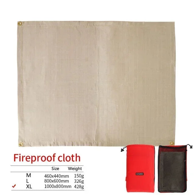 Outdoor Camping Fireproof Cloth BBQ Insulation Mat Flame Retardant Fiberglass Pad