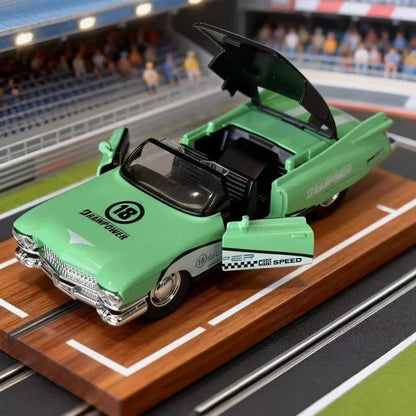 1:36 Fin Diecast Car Retro Alloy Racing Model with Openable Doors