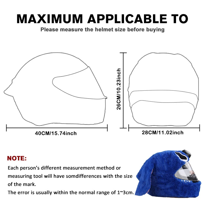 Full Face Covers Plush Motorcycle Helmet Christmas Cartoon Protective Hat