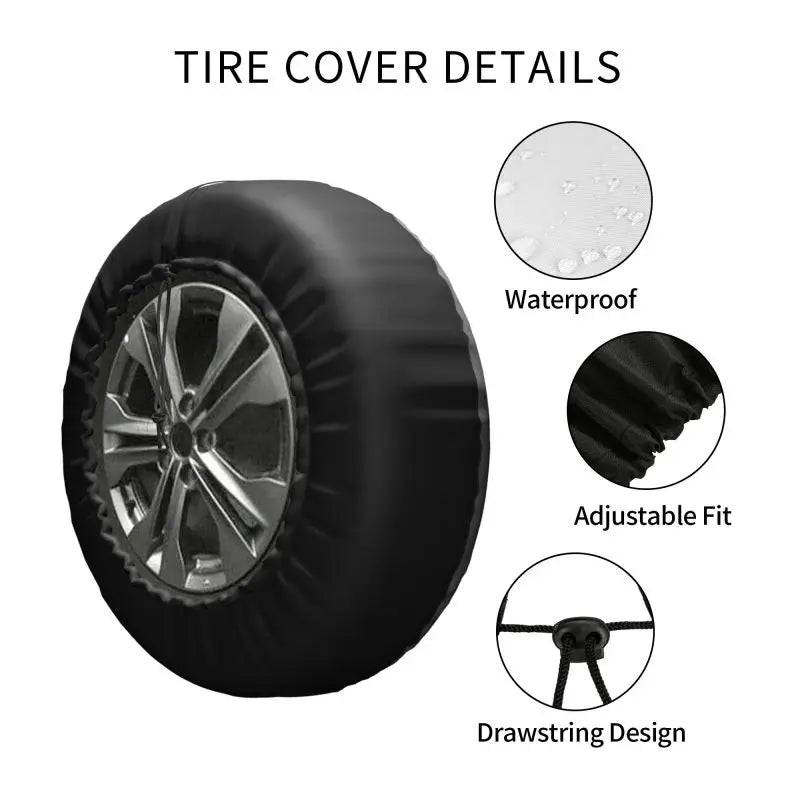 Military Tactical Skull Star Spare Tire Cover Dust-Proof Wheel Tire Cover Protector for Jeep SUV RV Trailer Car 14 15 16 17 Inch-EXPROTAS