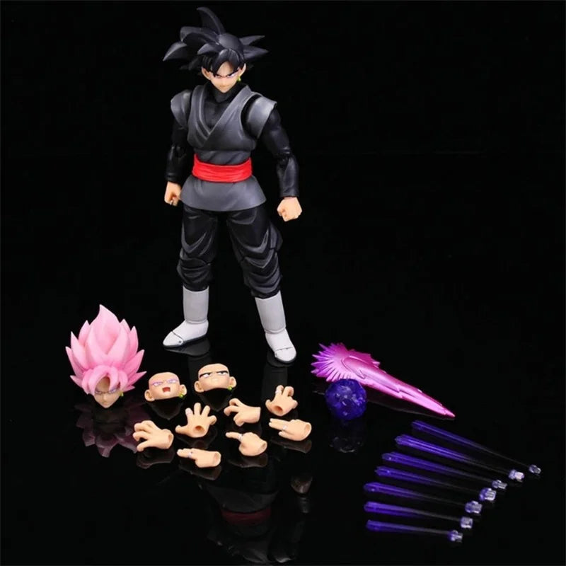 14cm Anime Dragon Ball Black Goku Zamasu Action Figure  Super Saiyan Movie Version Dbz Model With Multiple Accessories Toys-EXPROTAS