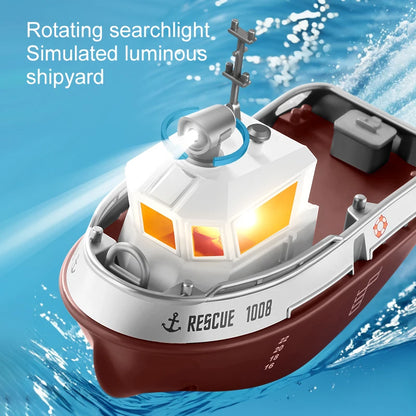 RC Boat LED Lights Wireless Control Speedboat 2.4G for Lake Gifts