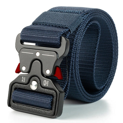 Men's Buckle Tactical Belt Red Ears Plastic Multifunctional Military Canvas