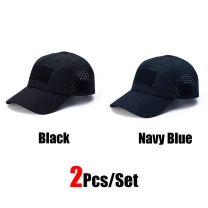2Pcs Camouflage Baseball Cap Breathable Sun Hat Outdoor Hunting Fishing