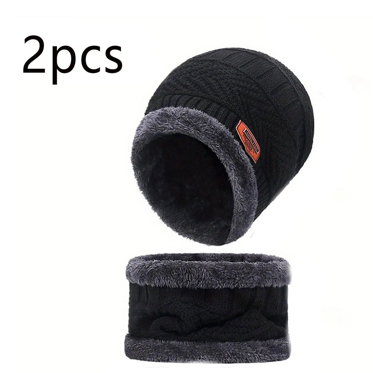 Men Women Beanie Winter Hat Scarf Gloves Thick Warm Knit Cap Set