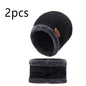 Men Women Beanie Winter Hat Scarf Gloves Thick Warm Knit Cap Set