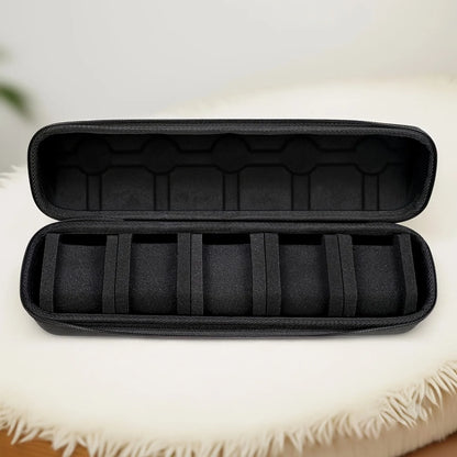 1pc Shell Travel Organizer Watch Case Hard Box with Pillow Insert Black