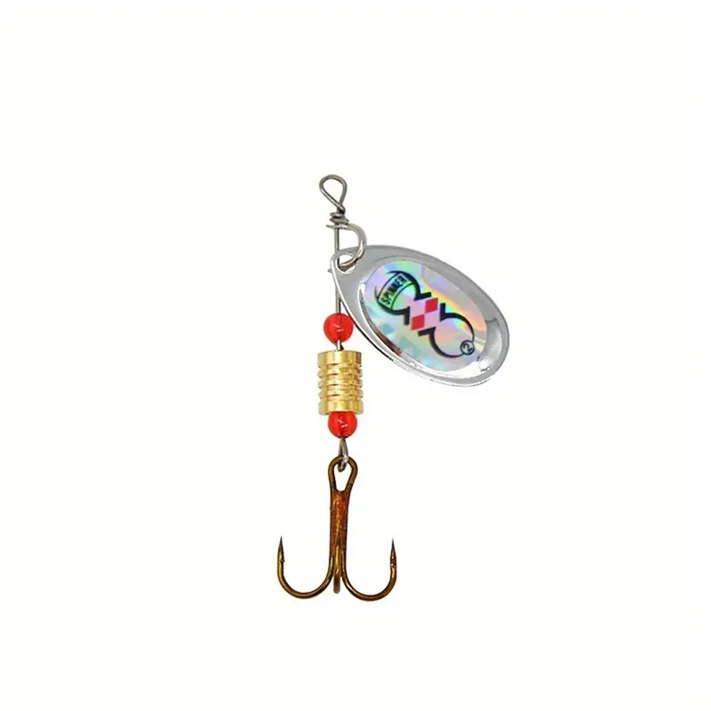 10pcs Treble Hook Spinner Lure Metal Bait Fishing Tackle for Bass