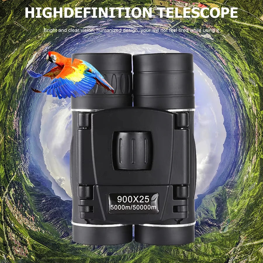 900x25 HD Binoculars FMC BAK4 Optics Portable Long Range Hunting Hiking